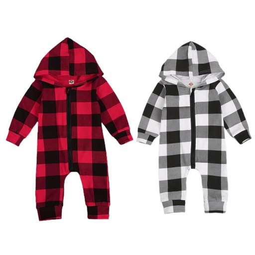 Rutig jumpsuit för spädbarn T2717