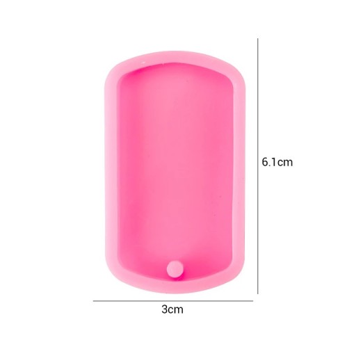 Růžová silikonová forma na pryskyřici 6,1 × 3 cm Forma ve tvaru psí známky Silikonová forma na přívěsky a dekorace