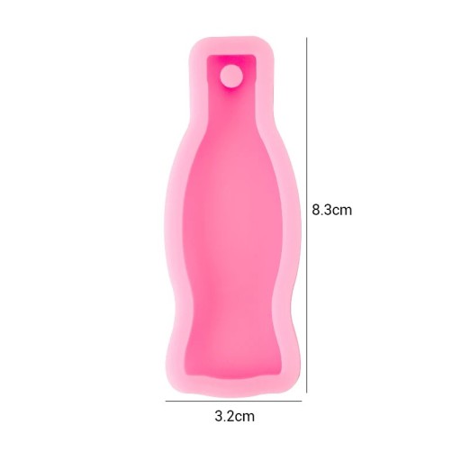 Růžová silikonová forma na pryskyřici 8,3 × 3,2 cm Forma ve tvaru lahve Silikonová forma na šperky a přívěsky