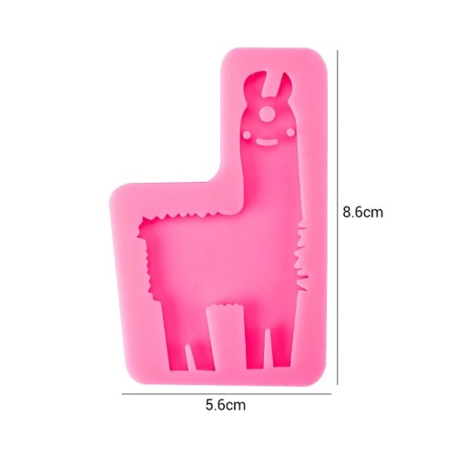 Růžová silikonová forma na pryskyřici 8,6 × 5,6 cm Forma ve tvaru lamy Silikonová forma na šperky a dekorace
