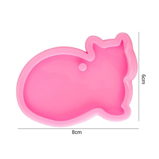 Růžová silikonová forma na pryskyřici 8 × 6 cm Forma ve tvaru kočky Silikonová forma na šperky a přívěsky