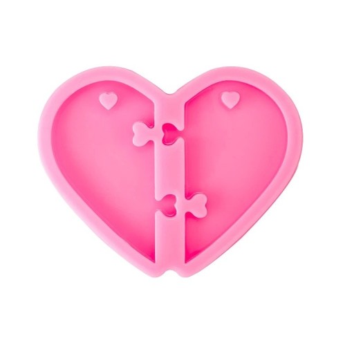Růžová silikonová forma na pryskyřici 9,2 × 7,5 cm Forma ve tvaru srdce Puzzle Silikonová forma na šperky a přívěsky Růžová silikonová forma na pryskyřici 9,2 × 7,5 cm Forma ve tvaru srdce Puzzle Silikonová forma na šperky a přívěsky
