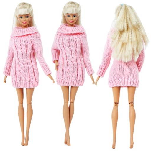 Ružový sveter pre bábiku