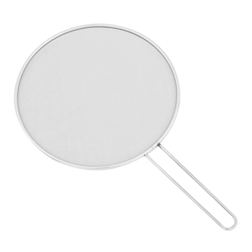 RVS deksel tegen oliespatten 33 cm Fijn RVS gaas met lange steel 16,5 cm voor pannen en potten