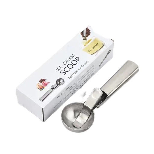 RVS ijs- en fruitlepel 19 x 5,7 cm Keukenlepel van staal Multifunctionele lepel met twee functies voor fruit en desserts
