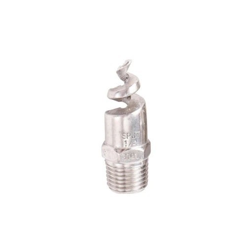 RVS spiraltip 1/4" 12,5 mm 316L met externe draad tegen verstopping fijne nevel voor irrigatie