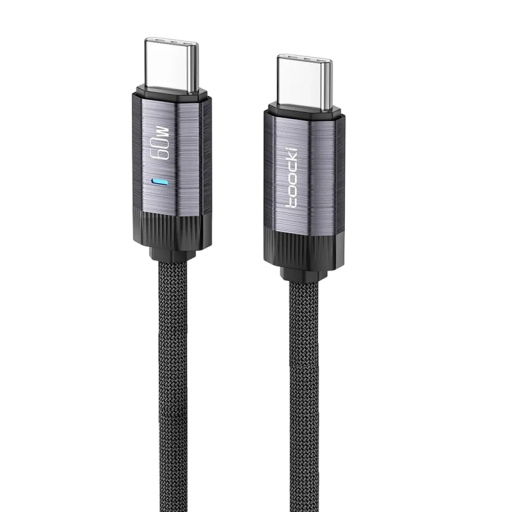 Rychlonabíjecí duální USB C kabel 2 m 60W PD3.1 super rychlé nabíjení LED světlo přenos dat 480 Mb/s USB 2.0 48V 5A synchronizační kabel