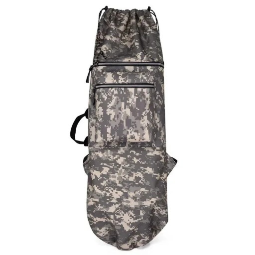 Ryggsäck för freediving vattentät förvaring på dykutrustning 110 x 32 cm av 600D oxfordtyg grå camo för dykning och fiske
