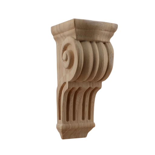 Rzeźbiona drewniana konsola dekoracyjna spirala 32x14x13 cm drewno lite naturalne brązowe do mebli i wnętrz