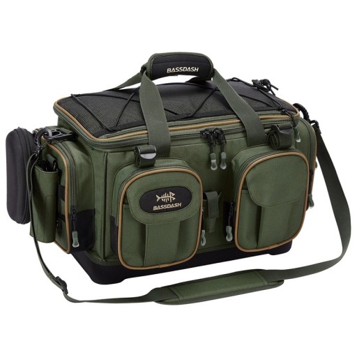 Sac à bandoulière imperméable pour accessoires de pêche 55 x 31 x 27 cm Sac de pêche spacieux Organiseur portable pour équipement Sangle réglable