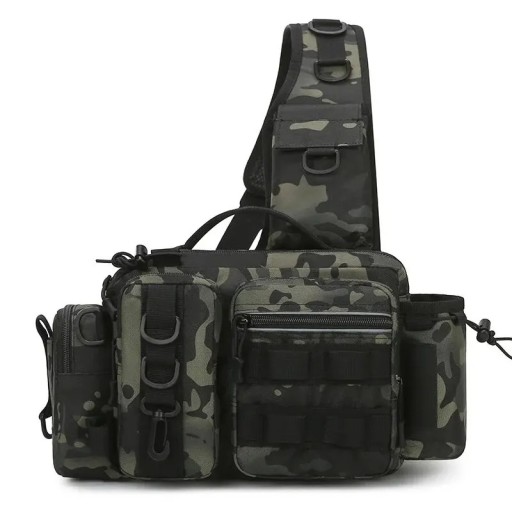 Sac à bandoulière pour matériel de pêche 38 x 19 x 14 cm Sac de pêche imperméable Sac de transport pour équipement Espace de rangement pour pêcheurs Organisateur de matériel