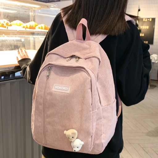 Sac à dos en velours côtelé pour femmes E889