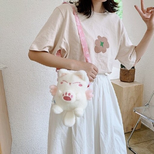 Sac à main en fausse fourrure chat M1141