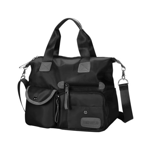 Sac à main pour femme à porter à la main ou à l'épaule 37 x 33 x 16 cm Avec bandoulière à mousquetons Poches avant zippées et à pression