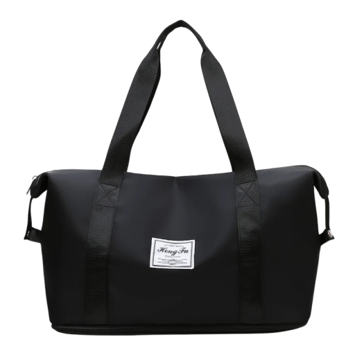 Sac de sport de voyage pour femmes en nylon résistant avec bandoulière, poignées et fixation pour la poignée de valise