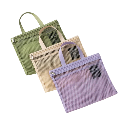 Sac de voyage en maille pour le maquillage 21 x 19 x 7 cm Organisateur suspendu pour cosmétiques et articles de toilette Pochette