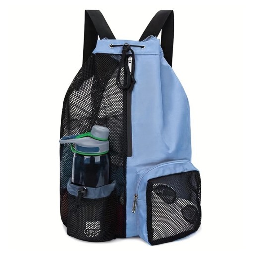 Saco desportivo 47 × 28 × 14 cm Mochila perfurada com cordão de aperto Bolsos em rede com fecho Leve mochila de nylon para desporto e lazer