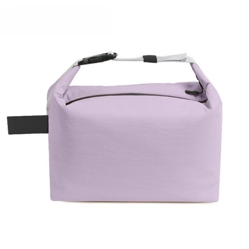 Saco térmico dobrável 16x25x22 cm Saco de almoço portátil Cor neutra Saco isolado para alimentos e bebidas Fecho zip Leve e compacto