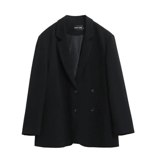 Sacoane elegante pentru femei cu guler și nasturi Sacoane de ocazie monocromatice din poliester, spandex și rayon Sacou stilat în diferite