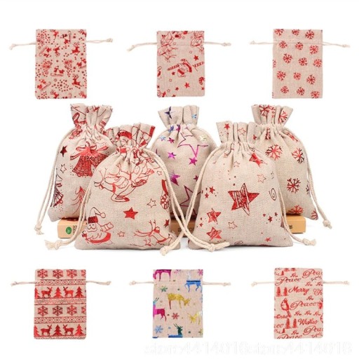 Sacs cadeaux de Noël 10 pcs