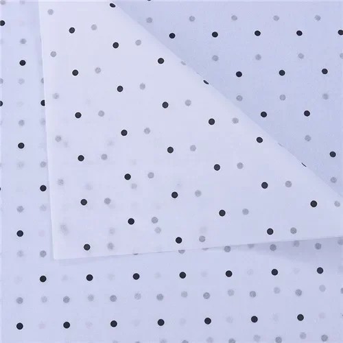 Sada 10 ks bílá-průhledná balicí papír s barevnými tečkami 50x70 cm arch dekorativní papír na balení dárků květin