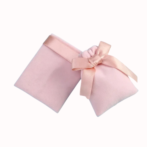 Sada 10 ks růžových látkových dárkových pytlíčků 10 × 12 cm zatahovací na stužku sáčky na šperky drobnosti balení