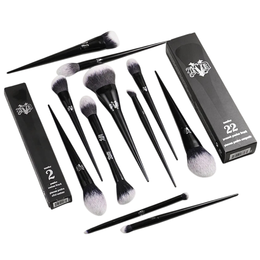 Sada 11 ks makeup štetcov syntetické štetiny plastová rukoväť kozmetické štetce pre aplikáciu make-upu a líčenie