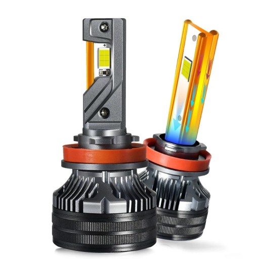 Sada 2 ks LED autožárovek H11 a H8 170 W 12 V Oboustranné osazení čipů a hliníkový chladič se žebrováním Bílé světlo 6000 K Do aut