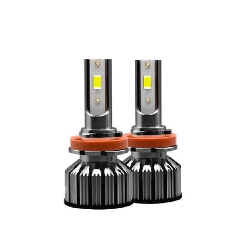 Sada 2 ks LED autožárovek H4 9003 HB2 Žebrovaný chladič z hliníku 6063 Černá skořápka a bílé světlo Do dálkových i potkávacích světel
