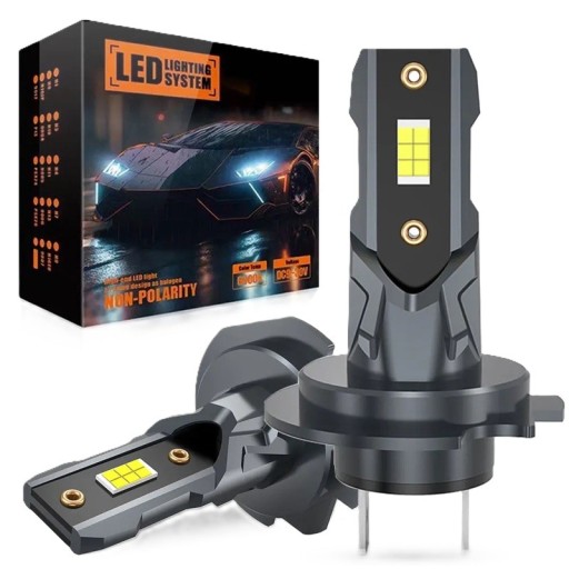 Sada 2 ks LED autožárovek H7 22000 lm 6500 K 12 čipů CSP 3570 a tělo z leteckého hliníku Bílé světlo Do světlometů osobních automobilů