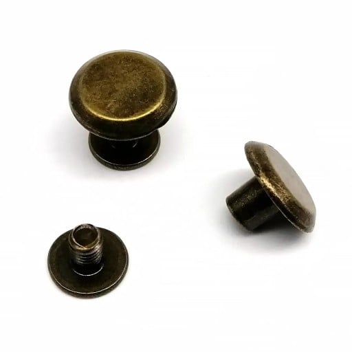 Sada 20 ks šroubovacích nýtovacích hřebíků kulatá hlava 10 mm kovové spojovací prvky pro kůži textil a dekorativní použití