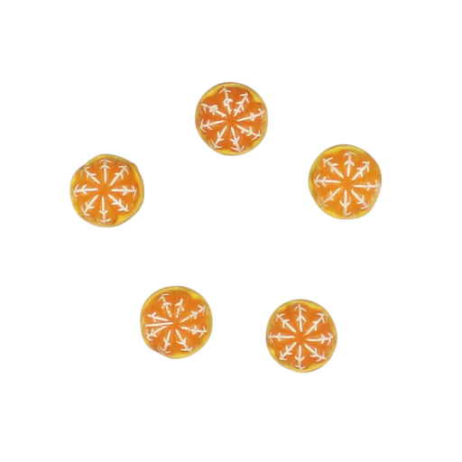 Sada 3D magnetky oloupaný pomeranč 5 ks pryskyřice s magnetem oranžové dekorace na lednici nástěnku a kovové plochy