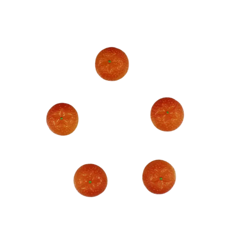 Sada 3D magnetky pomeranč 5 ks pryskyřice s magnetem oranžové dekorace na lednici nástěnku a kovové povrchy