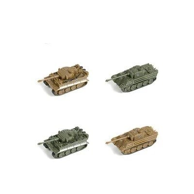 Sada 4 ks modelov vojenskej techniky Tiger a Panther mierka 1:144 z ABS plastu zberateľské modely na dekoráciu aj pre modelárov