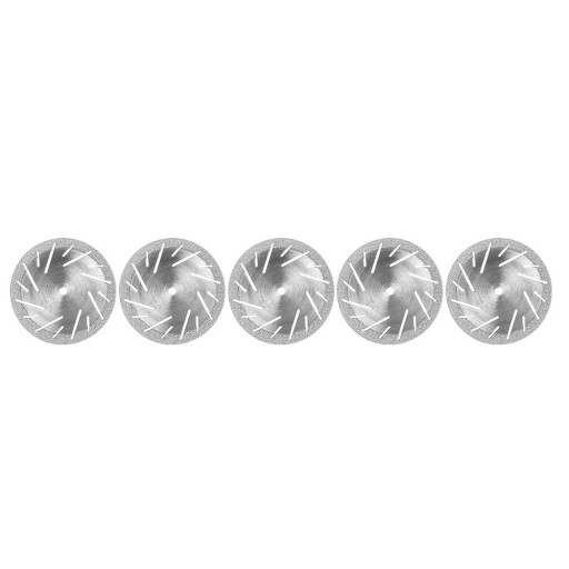 Sada 5 diamantových řezných kotoučů C06 022 0,20 mm pro zubní laboratoř Ultratenký oboustranný kotouč s drážkami pro přesné řezání materiálů