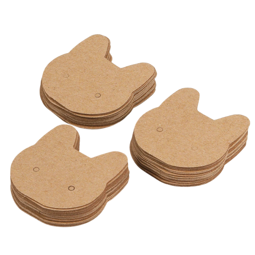 Sada 50 ks papírových držáků na náušnice 3,5 × 3,5 cm, prezentační kartičky na šperky se dvěma otvory pro vystavení