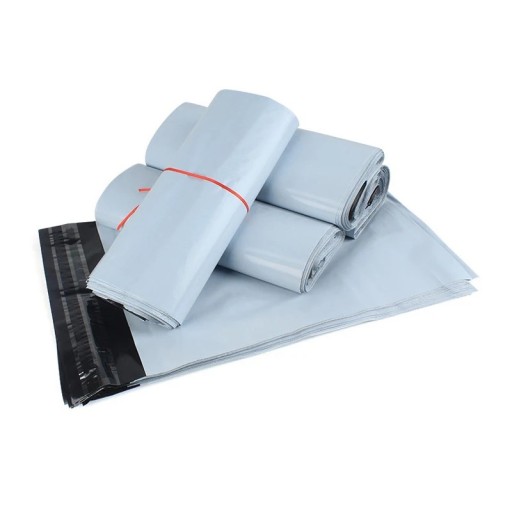 Sada 50 ks plastových sáčků na balení dárků s lepícím uzávěrem 28x42cm světle šedé obálky pro odesílání zásilek