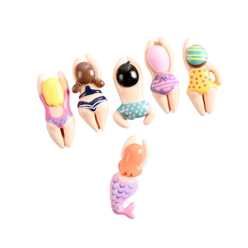 Sada 6 ks magnetů motiv plavců 2,7x1 cm dekorativní figurky barevné magnetky na lednici a kovové povrchy uchycení poznámek