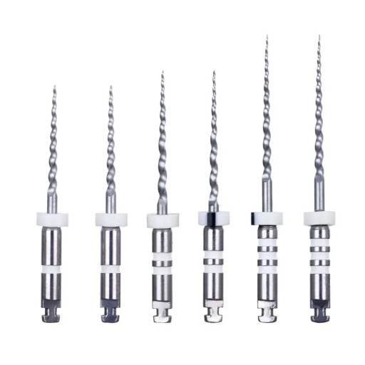 Sada 6 rotačních NiTi pilníků Denspay D1-D3 16 mm 18 mm 22 mm pro endodontické ošetření kořenových kanálků Zubní nástroje pro čištění