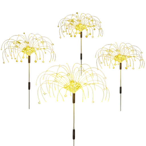 Sada 6 solárních ohňostrojových LED kůlových lamp Vodotěsné venkovní světlo pro cestu trávník dvůr zahradu krajinná dekorace pohádkové osvětlení