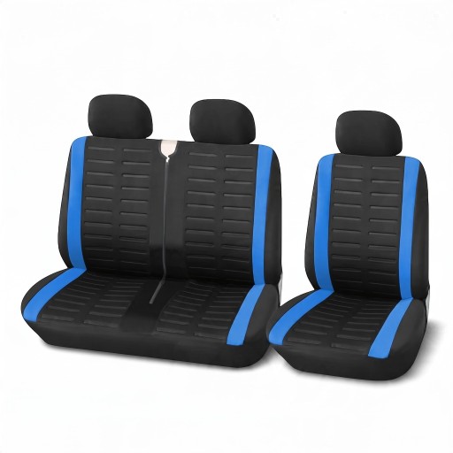 Sada autopotahov do dodávky 1+2 sedadlá 5 ks Univerzálne potahy s 3D pruhovaným vzorom Polyester a PE pena do auta
