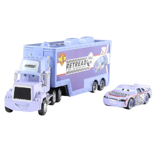 Sada Disney Pixar Auta 2 3 Mack Hauler a Haul Inngas Nákladní vůz a závodní auto Kovové modely Hračky pro děti Sběratelská série