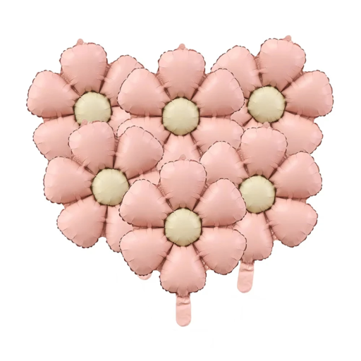 Sada fóliás ballonok 50,5 x 40 cm rózsaszín margaréták formájában Virágdekoráció ünnepségekre Partydíszítés és esküvők