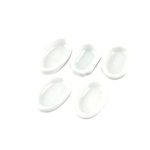 Sada keramických krmítek pro mravence 1,8 x 1,3 cm miska keramika bílá pro podávání potravy mravencům 5 ks