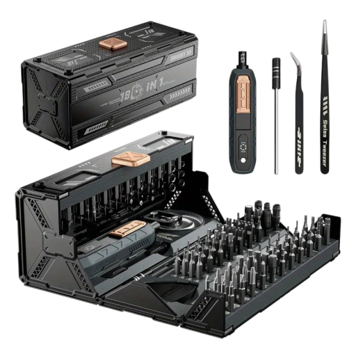 Sada magnetických šroubováků JAKEMY 180 v 1 s přesnými bity a ručním šroubovákem pro opravy elektroniky a jemné práce