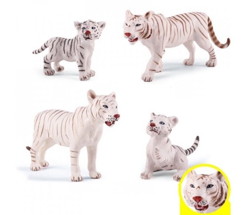 Sada zvířat bílý tygři 4 ks