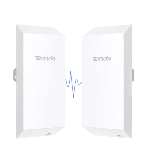 Sæt af udendørs WiFi-routere Tenda O1 300 Mb/s 2,4 GHz 8 dBi retningsbestemt antenne IP65 hvid trådløs CPE bro til netværksoverførsel op til 500 m
