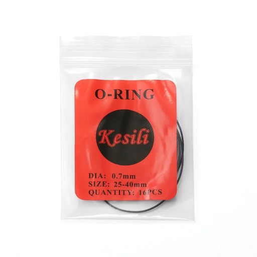 Sæt med 16 O-ringstætninger til urkasser 0,7 mm Diameter 25-40 mm Til service og reparation af urkasse Vandtæt tætning Antistatisk