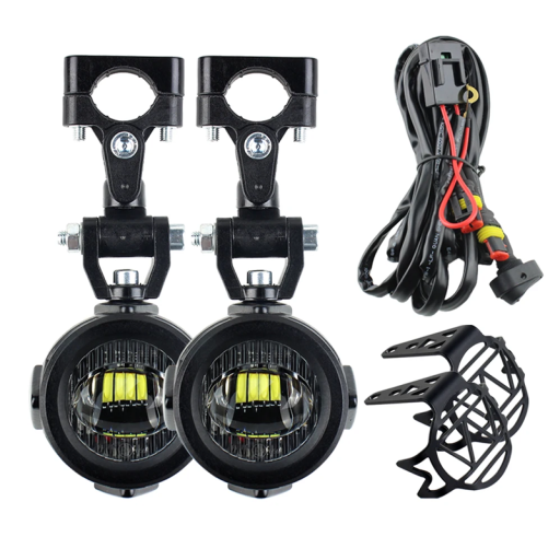 Sæt med 2 tågelygter til motorcykel, 20W 2000lm, aluminiumshus, PC-linse, IP67, til BMW R1200GS, F800GS, F700GS, F650, K1600