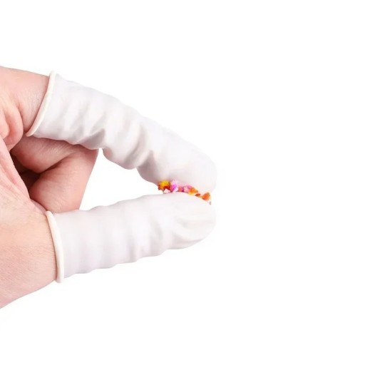 Sæt med 30 engangs latex-fingerbeskyttere til delikat arbejde og urreparationer, hvide eller sorte, størrelse 2x2x0,2 cm, diskret emballage